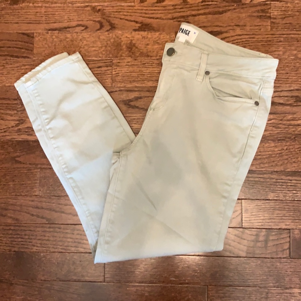 SIZE 32 MINT GREEN PAIGE JEANS